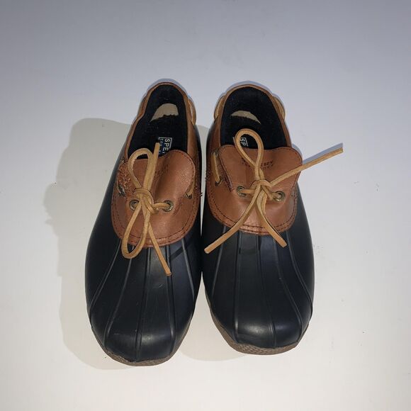 Sperry Top Sider Shoes Womens Size 8 Brown Black STS94871 Duck Boots Waterproof - Picture 4 of 11